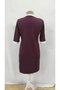Women's Short Sleeve V-Neck Zipper Pocket Side Slit Viscose Dress - 5
