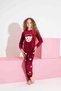 Girl Teenager and Children Teddy Bear Pattern Long Sleeve French Velvet Fabric Winter Warm Pajamas Set - 2