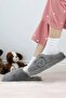 Winter Teddy Bear Embroidered Anatomical Indoor Slippers & Slippers Models Gray - 2
