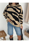 Soft Texture Zebra Pattern Knitwear Sweater