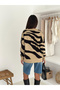 Soft Texture Zebra Pattern Knitwear Sweater - 8