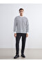 Navy Blue Striped Long Sleeve Men's Sweatshirt - 2
