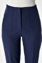 Women's Jeremy Tok Textured Ribbed Navy Blue Carrot Pants 5113 - 5