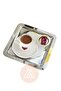 6 Pieces Shiny Silver Square Stainless Steel Coffee Serving Presentation Tray (21X21Cm)