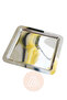6 Pieces Shiny Silver Square Stainless Steel Coffee Serving Presentation Tray (21X21Cm) - 3