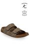 Men's Double Hook-and-Loop Leather Slippers – Stretchy Sole Comfortable Casual Slipper C Taupe - 6