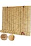 FFD Natural Reed Roll Up Shades Hand-Woven Bamboo Blinds for Indoor/Outdoor - Easy to Install 120cm