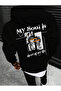 Black My Soul Is Hooded Oversized Sweatshirt