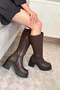 Women's Dark Brown 8 cm Heeled Side Zipper Boots - 3