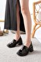 Women's Black Patent Leather 6 cm Heeled Lofer Shoes