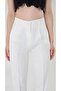 Women's white slim fit fabric pants