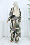 Viscose Fabric Tunic Trousers Double Set 2139-01 Khaki Mink - 6
