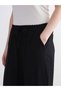 Black Elastic Waist Wide Leg Women's Trousers - 4