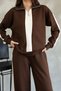 Garnili Stripe Detailed Zippered Modal Fabric Tracksuit Set