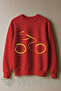 Unisex Cycling Printed 3-Thread Inside Ribbed Crew Neck Sweatshirt