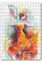 Cakasepetim Cheerful Woman Dancing in an Orange Dress Image 255 Piece Puzzle Jigsaw Mdf (Wood)