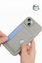 iPhone 16 Pro Max Compatible Stand Gray Card Holder Case Women Men Luxury Magnetic Functional Case - 3
