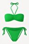 Strapless Textured String Bikini Set - 3
