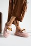Women's ribboned house slippers noiseless thick sole winter slippers - 3