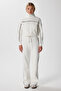 Women's Lexi Fleece-Lined Striped Ecru Tracksuit Set - 3