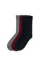 Women's 3-Piece Cotton Seamless Elastic Socks Burgundy - 3