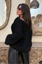 Oversized Cropped Height Large Button Detail Knit Cardigan AW25HI0019 - 4