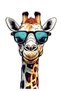 Cool Glasses-Wearing Giraffe Sticker Car, Motorcycle, Helmet, Laptop, Glass Sticker 13X7 cm