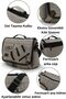 4017 Light Gray 14-Inch Laptop Canvas Messenger School Bag Unisex with Lock Multi-Pocket Shoulder Strap - 4