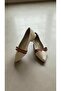 Women's Genuine Leather Double Buckle Detailed Special Design Comfortable Stylish Beige Ballerinas - 4
