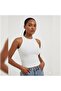 Women's Ribbed Halter Neck Crop Tank Top