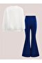 Girls Printed Long Sleeve Top and Flare Pants 2 Pcs Set - 2