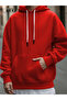 Red Oversize Hooded Sweatshirt Hoodie