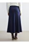 Elastic Waist A-Line Satin Skirt (W5) - 4