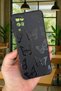 Samsung Galaxy A22 Compatible Black Butterfly Patterned Silicone Shock Absorbing Classic Protected Rubber Case