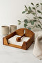 Wooden Square Decorative Napkin Holder – Tabletop Decorative Napkin Holder - 2