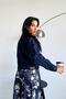 Women's Dark Blue Regular Fit Buttoned Double Pocket Lycra Jean Denim Jacket Di̇ana-5003 - 8