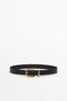 Norton Genuine Leather Men's Belt with Antique Gold Buckle - 3