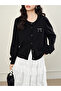 Women's Basic Classic Buttoned Cardigan with Bow Detail - 3