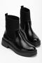 Women's Thick Sole Black Elastic Side Band Casual Boots