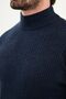 Striped Slim Fit Half Turtleneck Wool Men's Knitwear Sweater Navy Blue - 11563.25K - 2