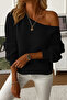 Women's Boat Neck Oversize New Season Loose Knit Sweater - 2