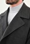 Straight Slim Fit Wide Collar Belted Double Breasted Cashmere Long Men's Coat Anthracite - 21303.24K - 2