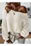 Women's Boat Neck Oversize New Season Loose Knit Sweater - 4