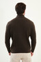 Striped Slim Fit Half Turtleneck Wool Men's Knitwear Sweater Coffee - 11563.25K - 3