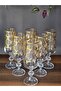 Handmade 6-Piece 24K Handmade - Real Gold Engraved 180 Cc Coffee Side Crystal Cup Erva Gold