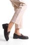 Sharna Burgundy Patent Leather Genuine Leather Women's Buckle Loafer Shoes - 4