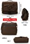 4017 Brown 14-Inch Laptop Cotton Gabardine Messenger School Bag Unisex with Lock Multi-Pocket Shoulder Strap - 2