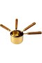 (4 Pack) (Gold Metal) Measuring Spoon Set (Authentic Wooden Handle) - 3