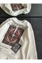    Crew Neck Printed Sweatshirt - White - 3