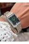 Steel Cord Square Case Women's Watch 3 Atm Waterproof 2 Years Mechanism Warranty - 2
